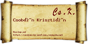 Csobán Krisztián névjegykártya